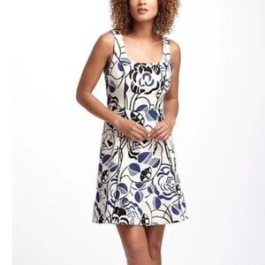 Anthropologie Vanessa Virginia  Cream Floral ink Set Blooms Dress 4